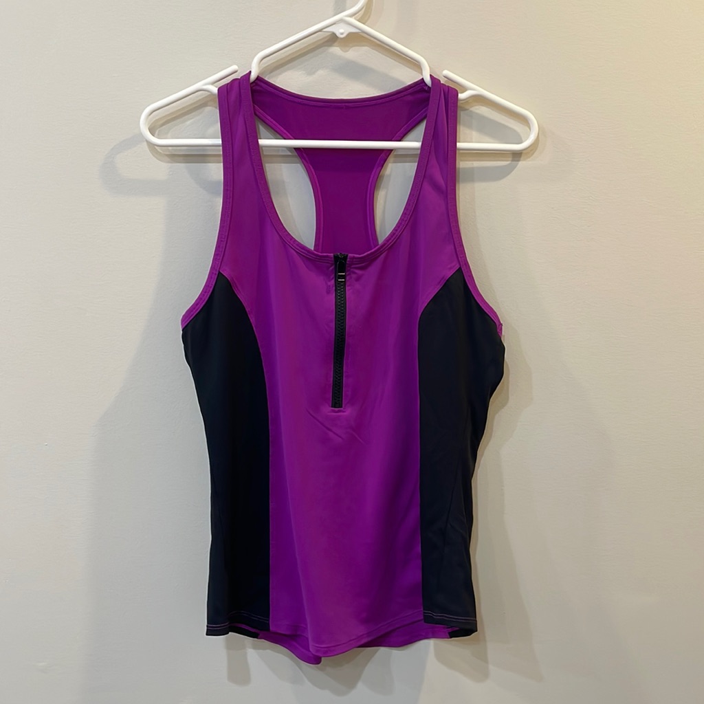 Alo Color Block Tank With Zipper